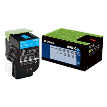 Lexmark Lexmark Standard Yield Cyan Return Program Toner Ctg, TAA Compliant 80C0SCG